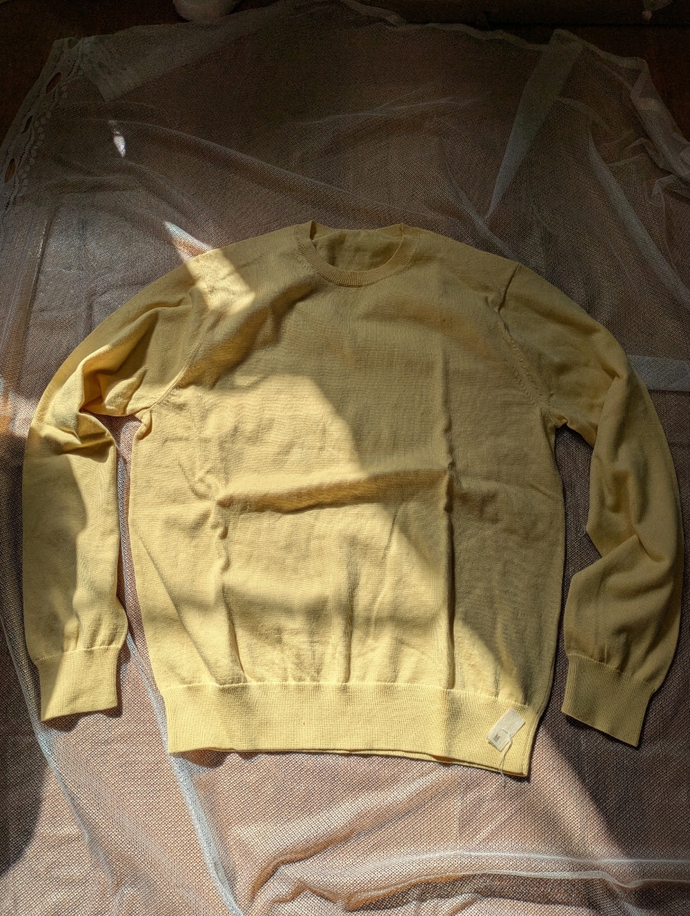 Men's Crewneck Sweater in Pale Yellow